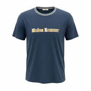 Wales Bonner Original Embroidered Cotton T-Shirt Horizon Blue